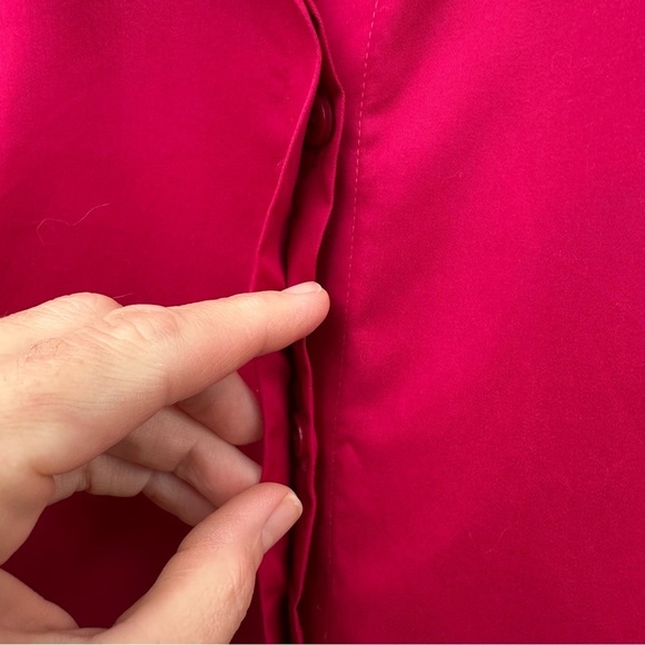 Chico’s Pink Wrinkle Resistant Sateen Tunic Button Down Cotton Shirt Large 2 - Picture 6 of 12
